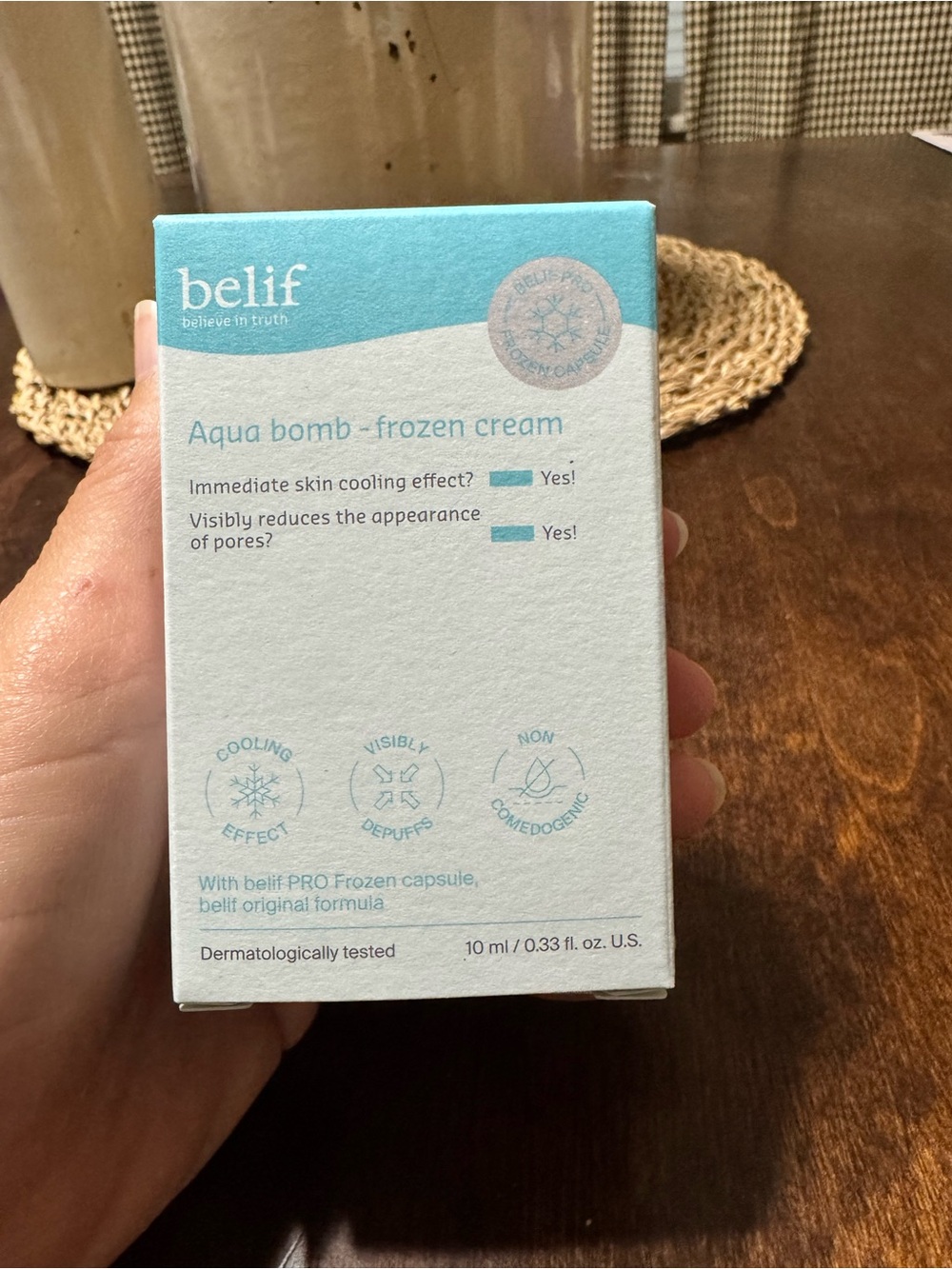 Belif Aqua Bomb Frozen Cream 10mL NEW Cooling Gel Moisturizer